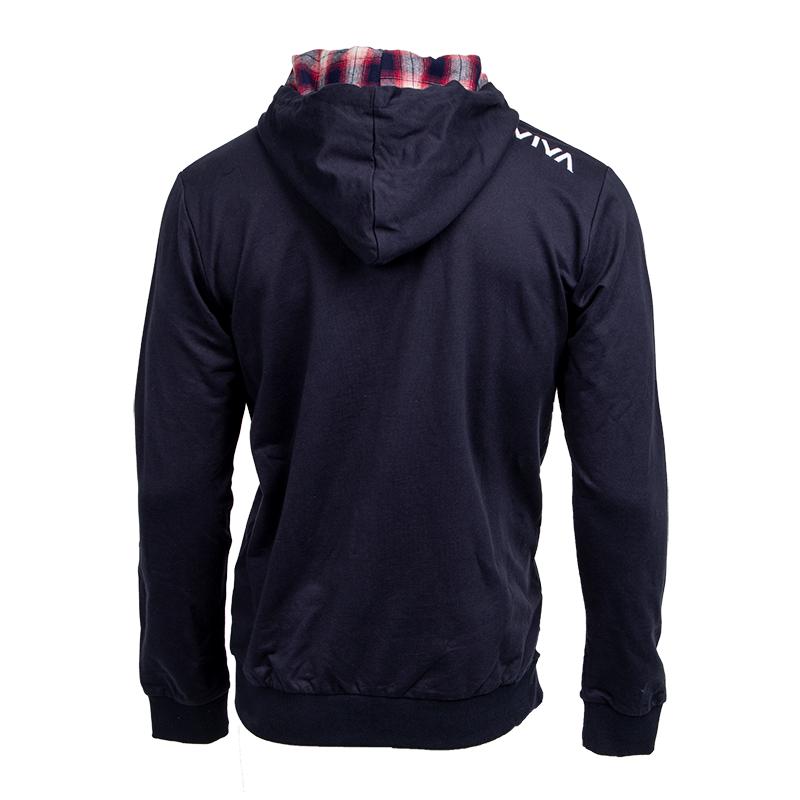 Premium VIVA Plaid Letter Full Zip Hoodie